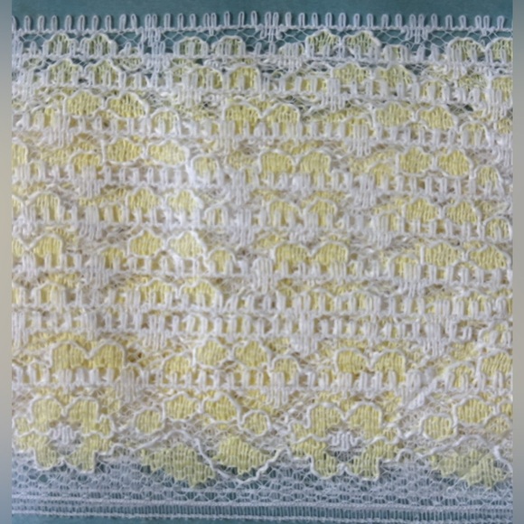 Vintage Yellow White Floral Lace Ribbon Trim New Old Stock Cottage Grandma Core - Picture 2 of 3
